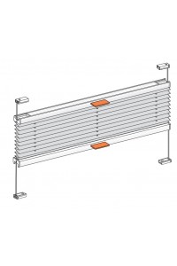 11-8222 verspanntes verschiebbares Plissee mit Alugriffe/ stabiles Aluprofil/ MHZ