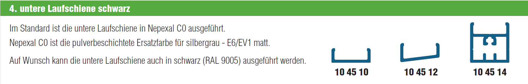 untere Laufschiene schwarz