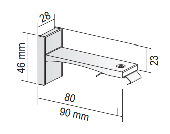 Solit Aluminium-Wandträger 05-2917: Wandabstand 80 mm, für für 127 und 89 mm Lamelle